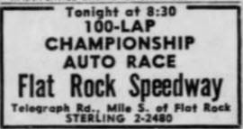 Flat Rock Speedway - Ad From Sep 5 1960 (newer photo)
